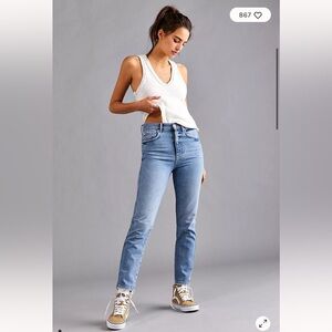 Free People We The Free Stove Pipe Jeans in Out West Minimalist Boho Retro 27